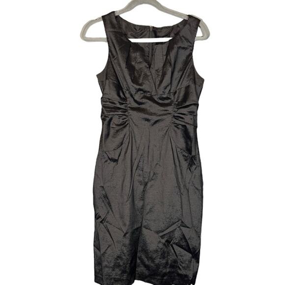 Adrianna Papell Black Sleeveless Fitted Formal Sheath Dress Women Sz 10 - Picture 1 of 10